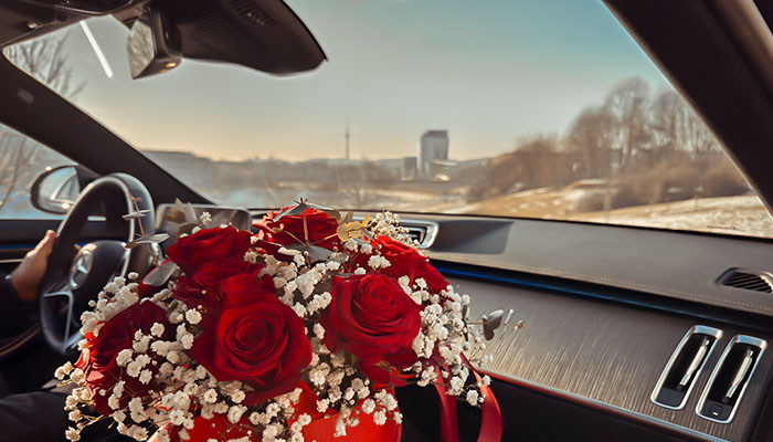 Individual meet and greet at the airport with flowers